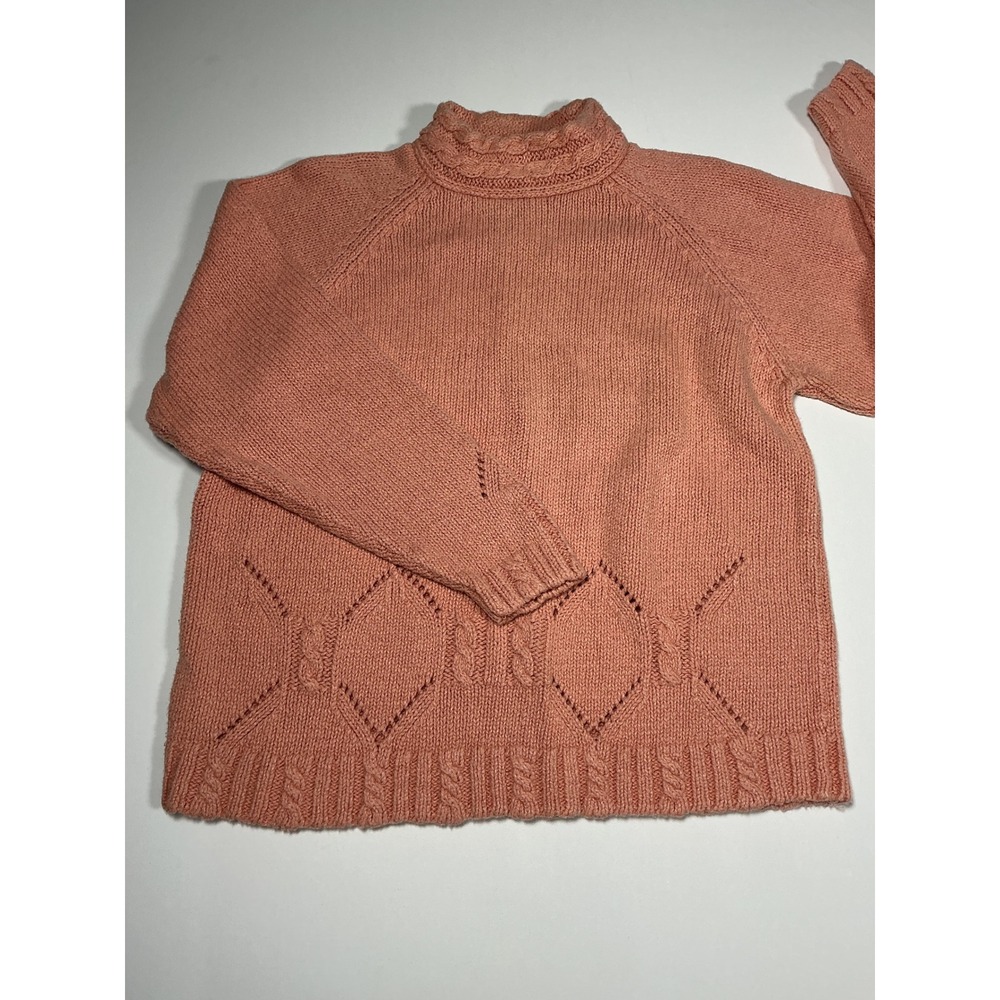 VTG 80s/90s Outback Red Cable Knit Mock Neck Pink Size L